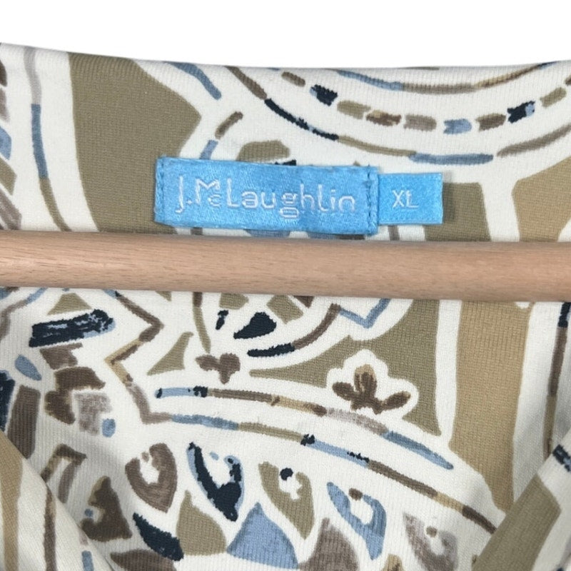 J. Mclaughlin XL Nylon Catalina Dress Women’s Carly Folklore Taupe Paisley