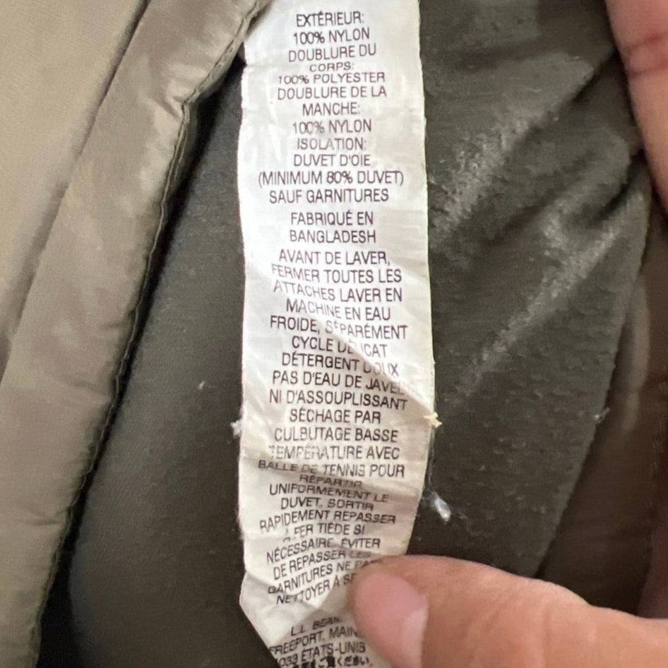 L.L Bean Brown Puffer Jacket 100% Nylon Size Medium Outwear