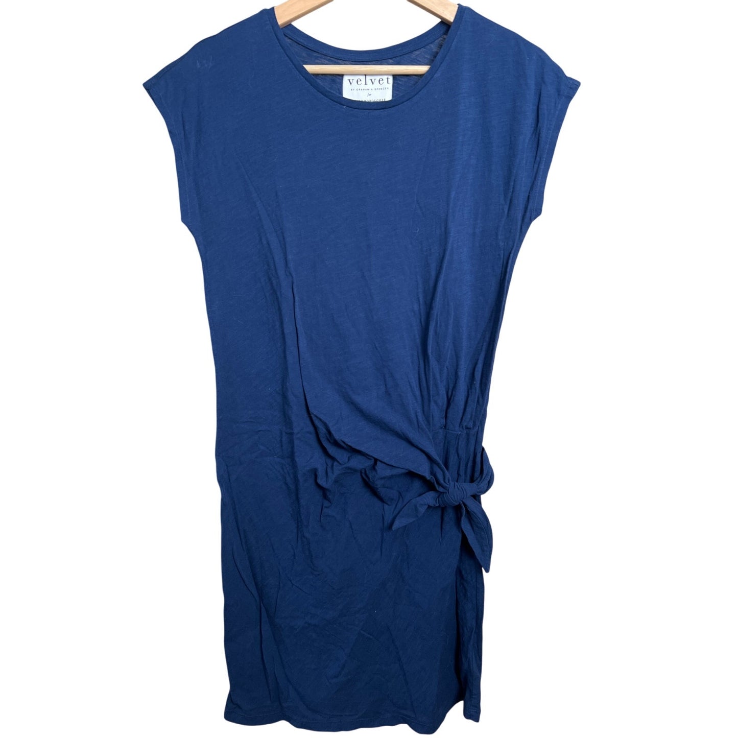 Velvet Anthropologie Women Blue Dress Small Graham & Spencer Gussie Side Tie