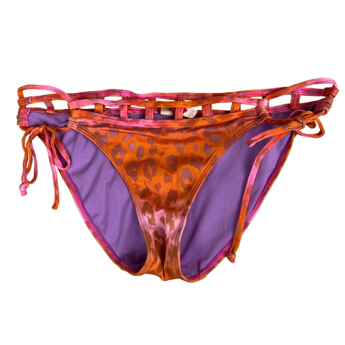 Victoria's Secret Orange Pink Animal Print Bikini Bottom Small S