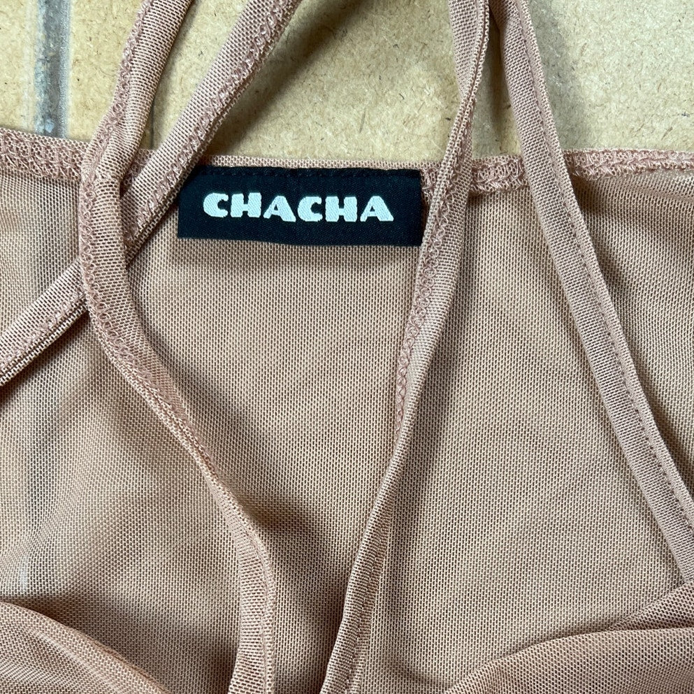 NWT Chacha Nude Mesh Corset Top Size S