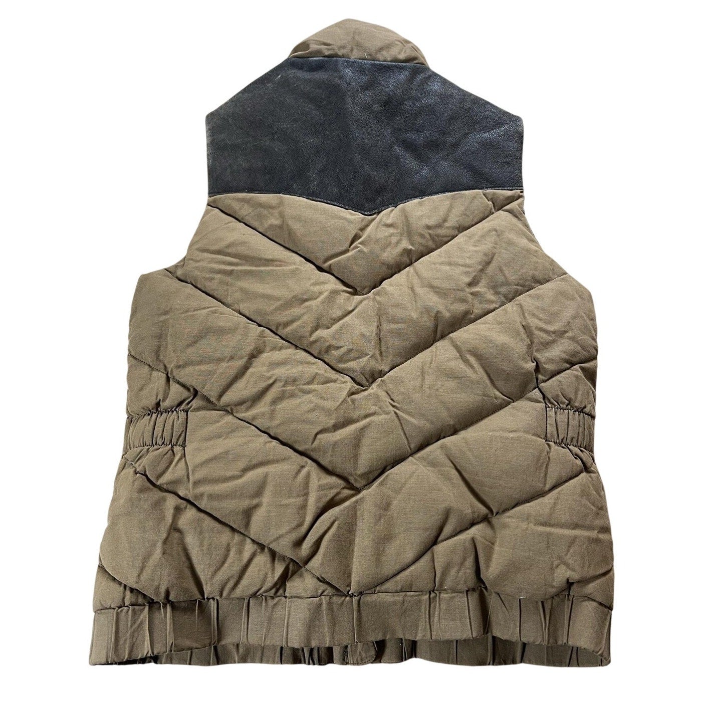Filson Vest Mens M Brown Puffer Jacket Canvas Down Insulated Quilted Collared