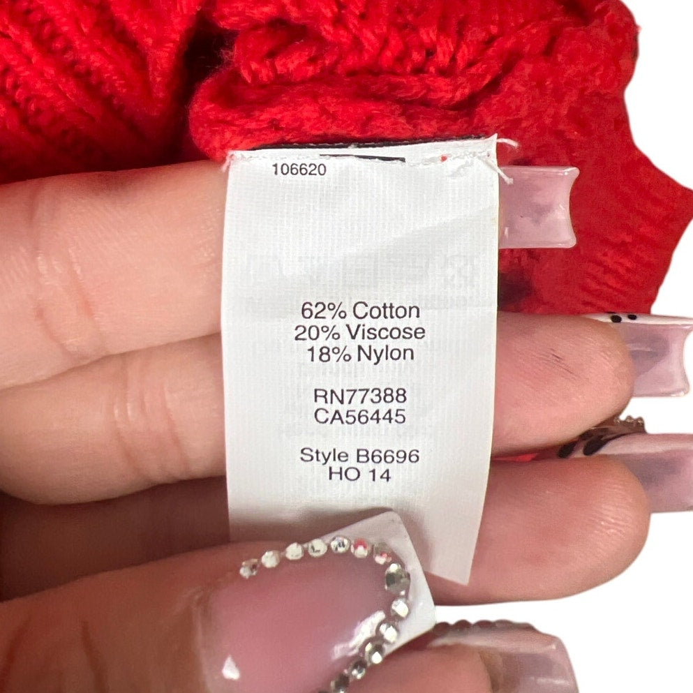 Madewell Sweater Texture Mix Knit Pullover Sweater Bright Berry Women's Size XS