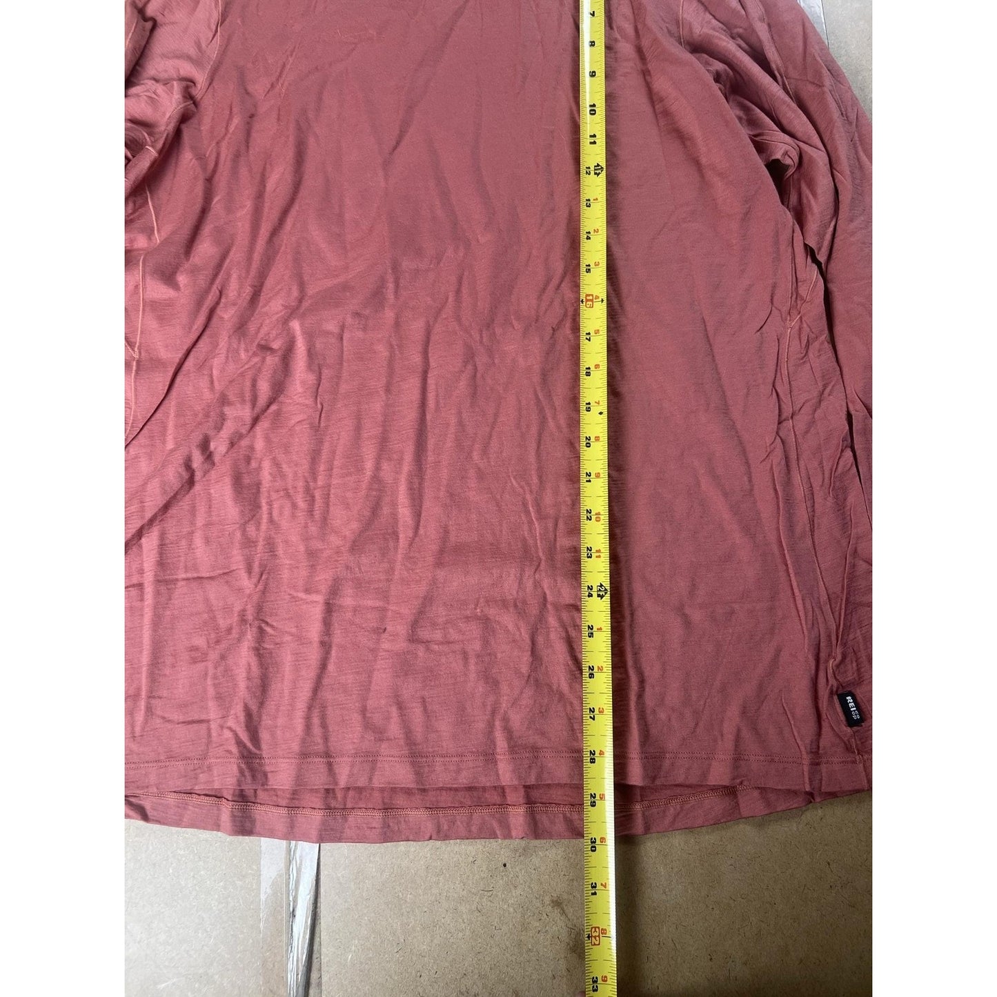 REI T-Shirt Unisex 2X-Large Pink Long Sleeve 100% Merino Wool Jersey Pullover
