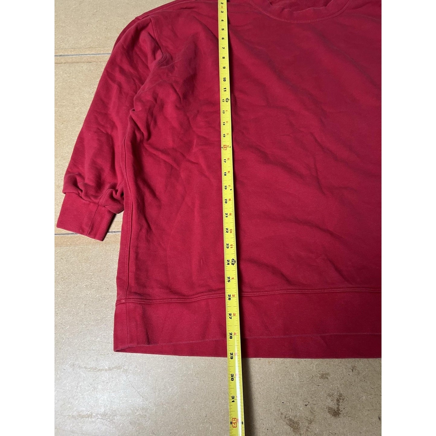 Sweater Unisex XL Red Pullover Crew Neck Cotton Blend Fleece Relaxed Casual