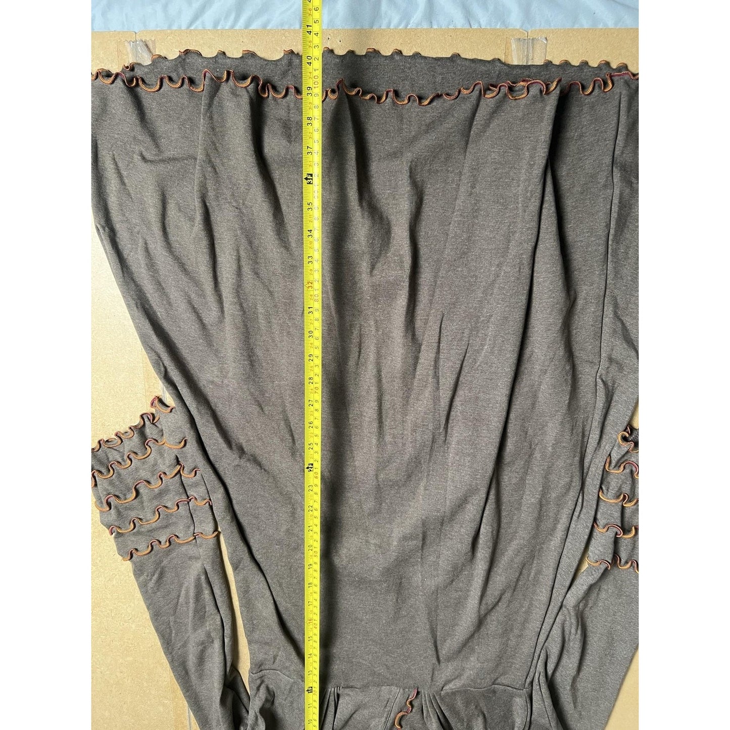 Laura Hlavac Dress Womens XL Gray Fit & Flare V-Neck Empire Waist Ruffle