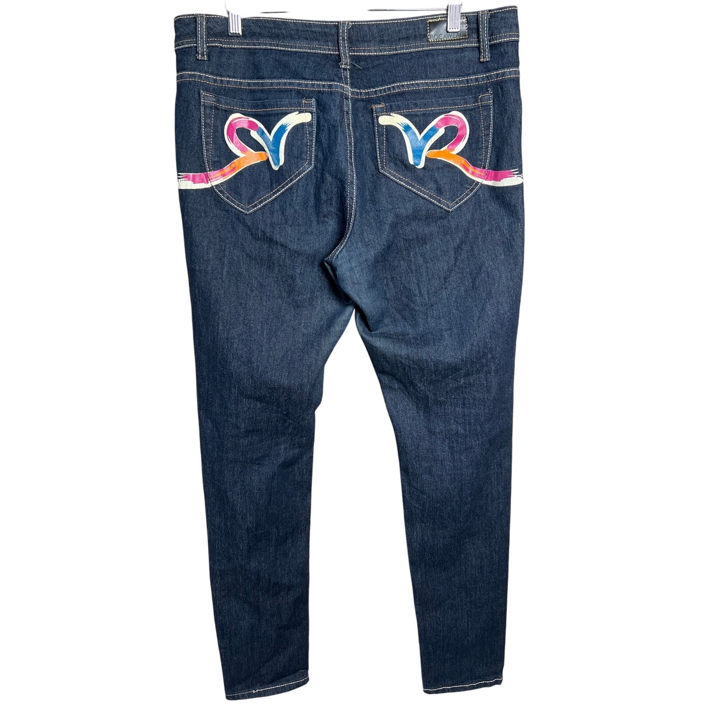 Rocawear Size 15 *Broken Zipper* Women's Solid Dark Wash Blue Jeans