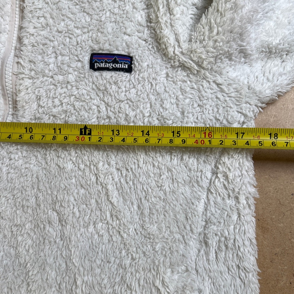 Patagonia Girls Large White Quarter Zip Pullover Fleece Jacket