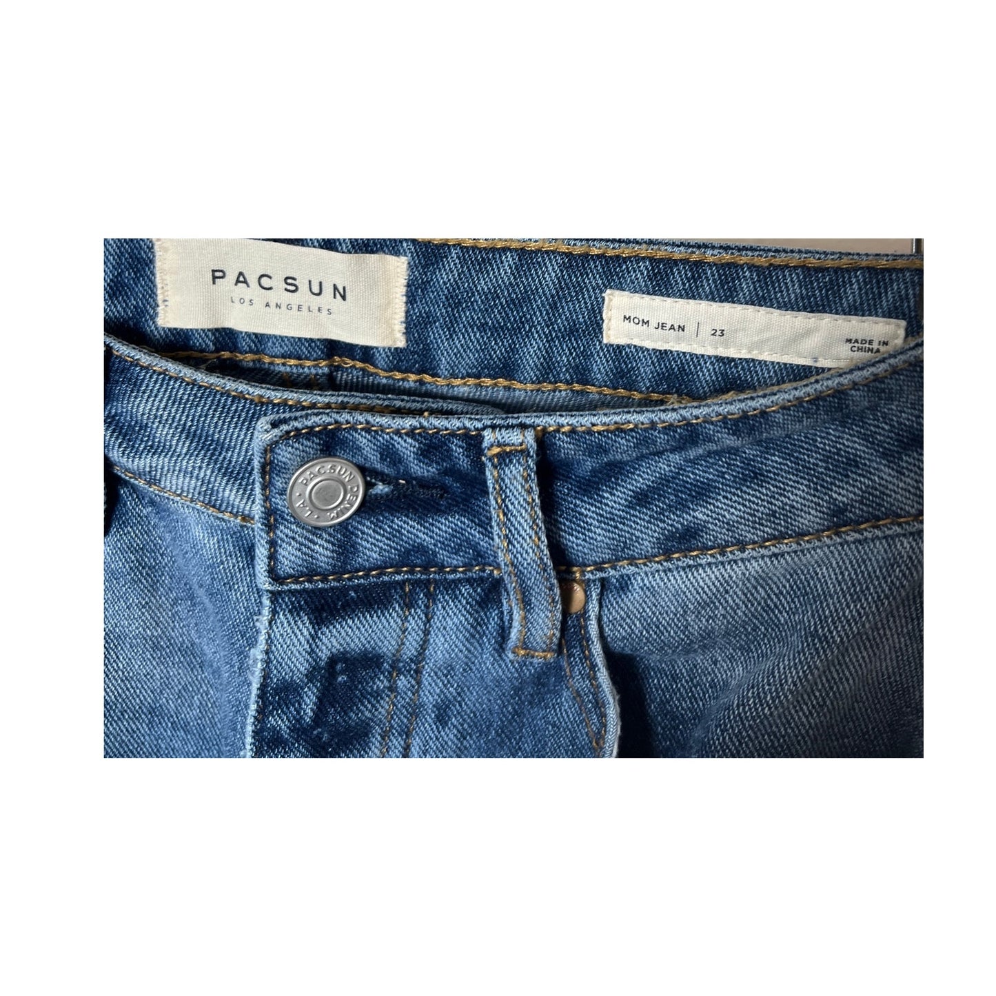 PacSun Mom Jeans Size 23 Embroidered Distressed Flower Print