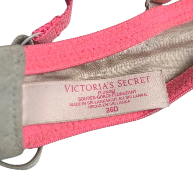 Victoria's Secret Plunge Southern Gorge Grey Pink 36D Bra