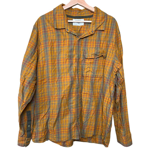 REI Cooperative 100% Cotton Size XL Plaid Button Down Orange Men's