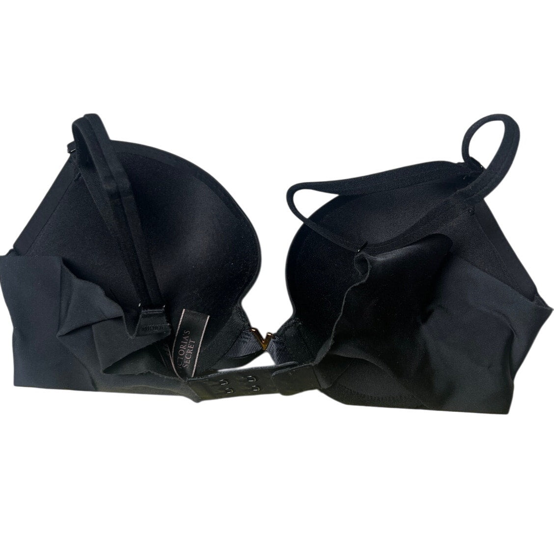 Victoria's Secret Solid Black Underwire Shoulder Straps Demi Push-Up Bra 32C