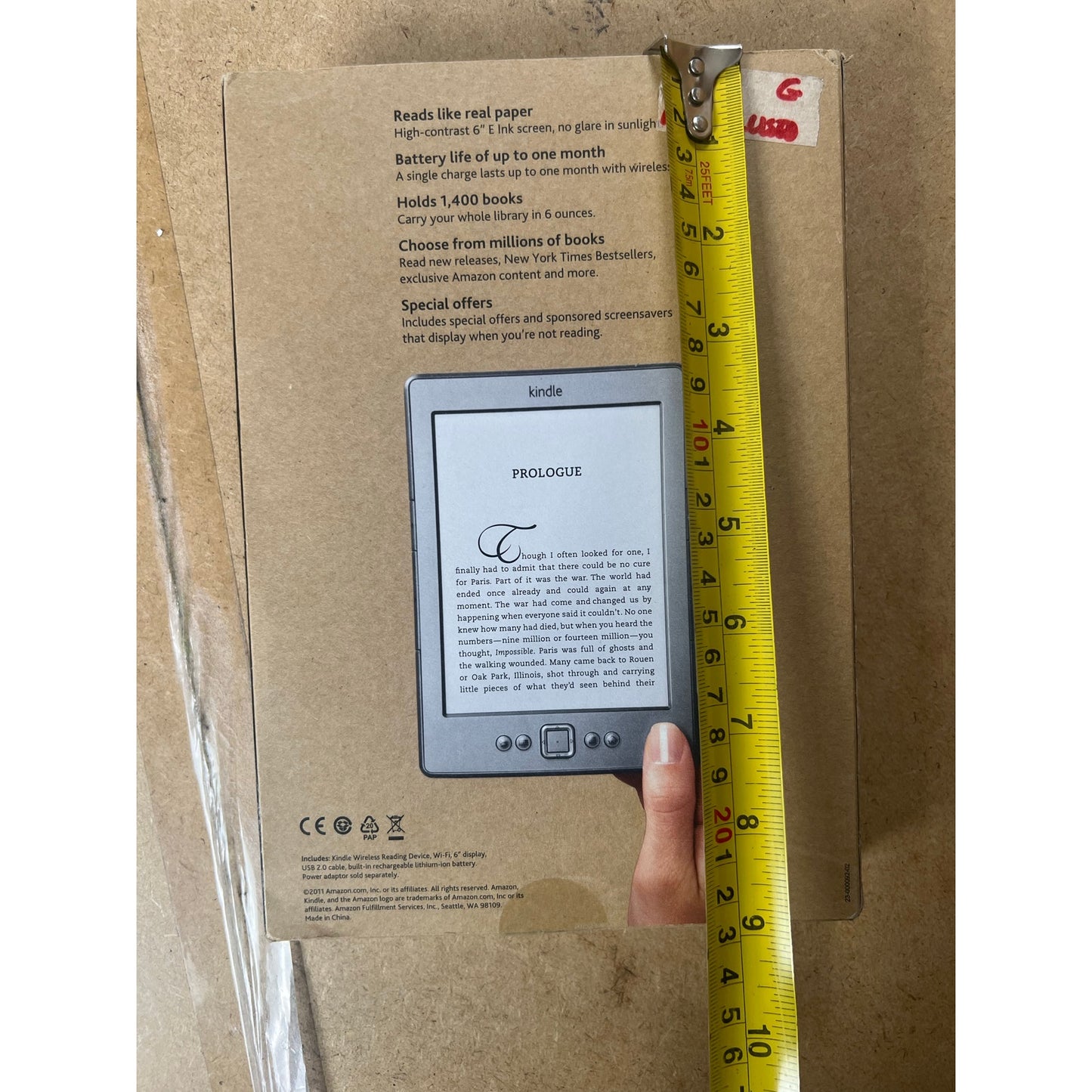 Amazon Kindle 6in E Ink Reader D01100 Gray Wi-Fi Boxed Includes Original Box