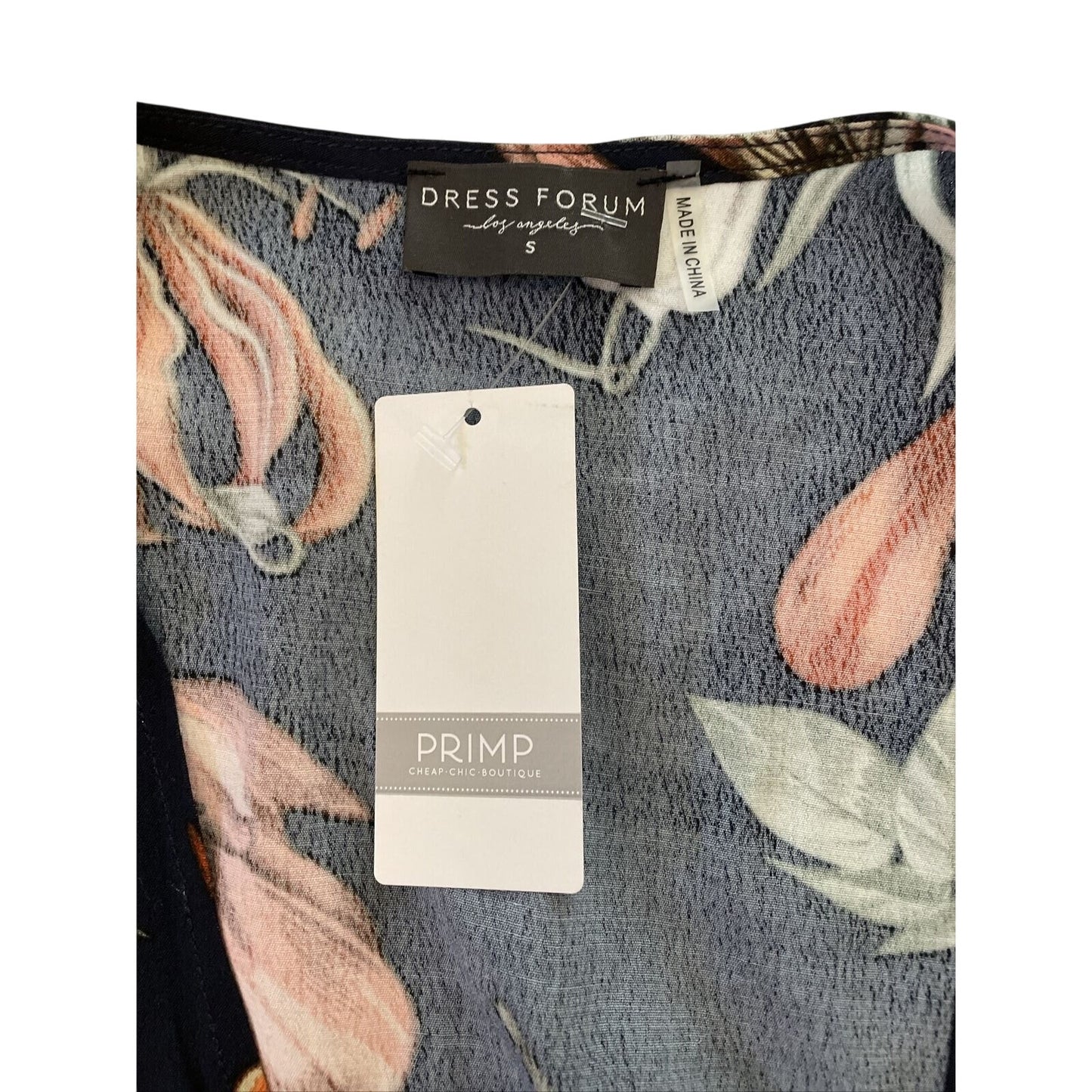 Dress Forum Floral Black Tie Top Size Small S - NWT