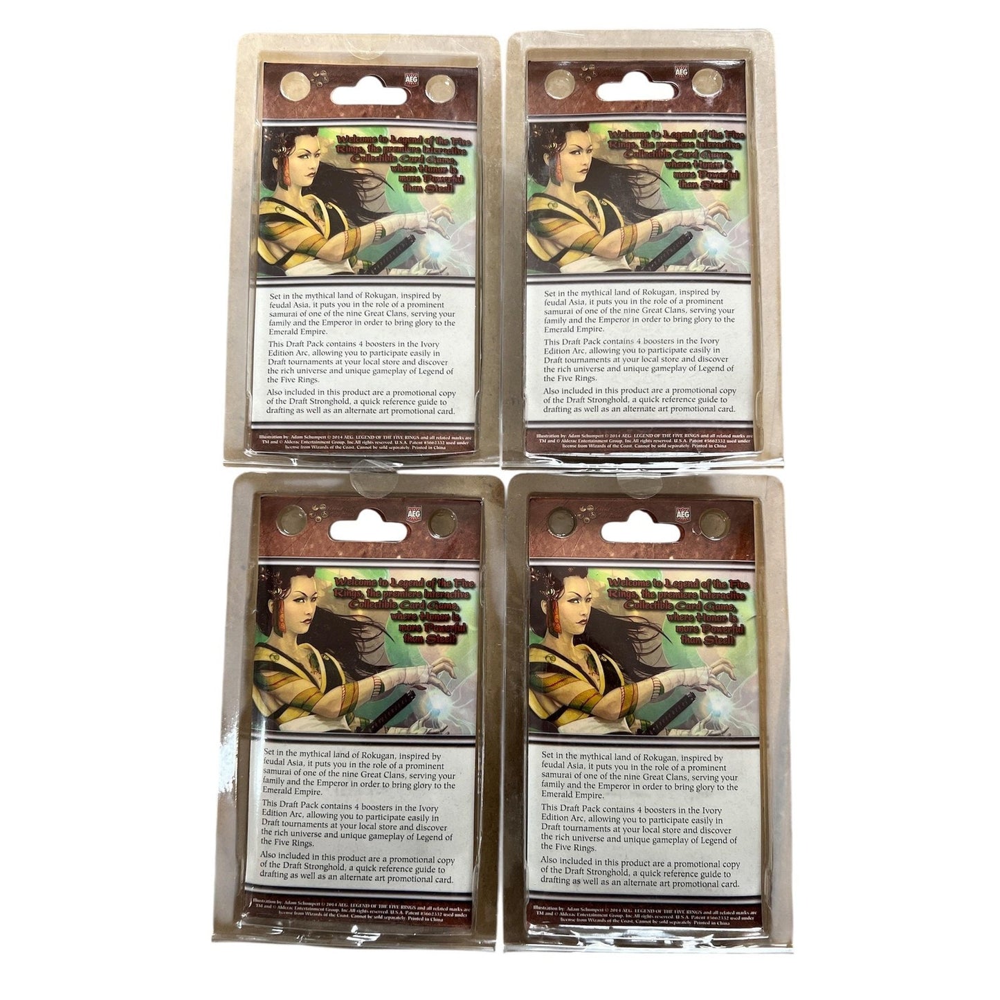 4x Legend Of The Five Rings Draft Player Kit White Edition AEG Booster Promo