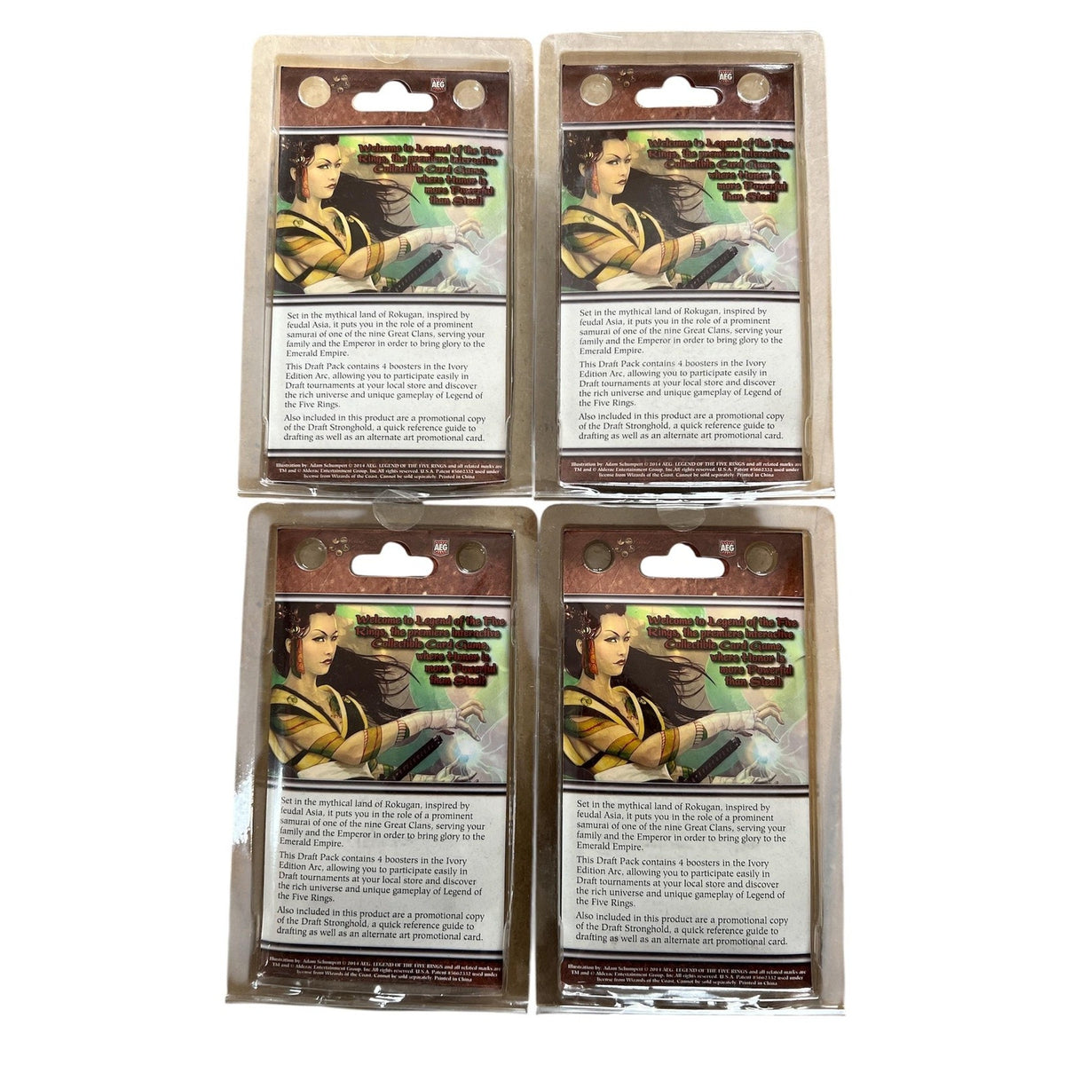 4x Legend Of The Five Rings Draft Player Kit White Edition AEG Booster Promo