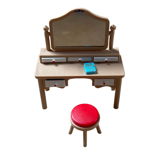 Vintage Tomy Dollhouse Furniture Vanity W/Stool Made In Japan