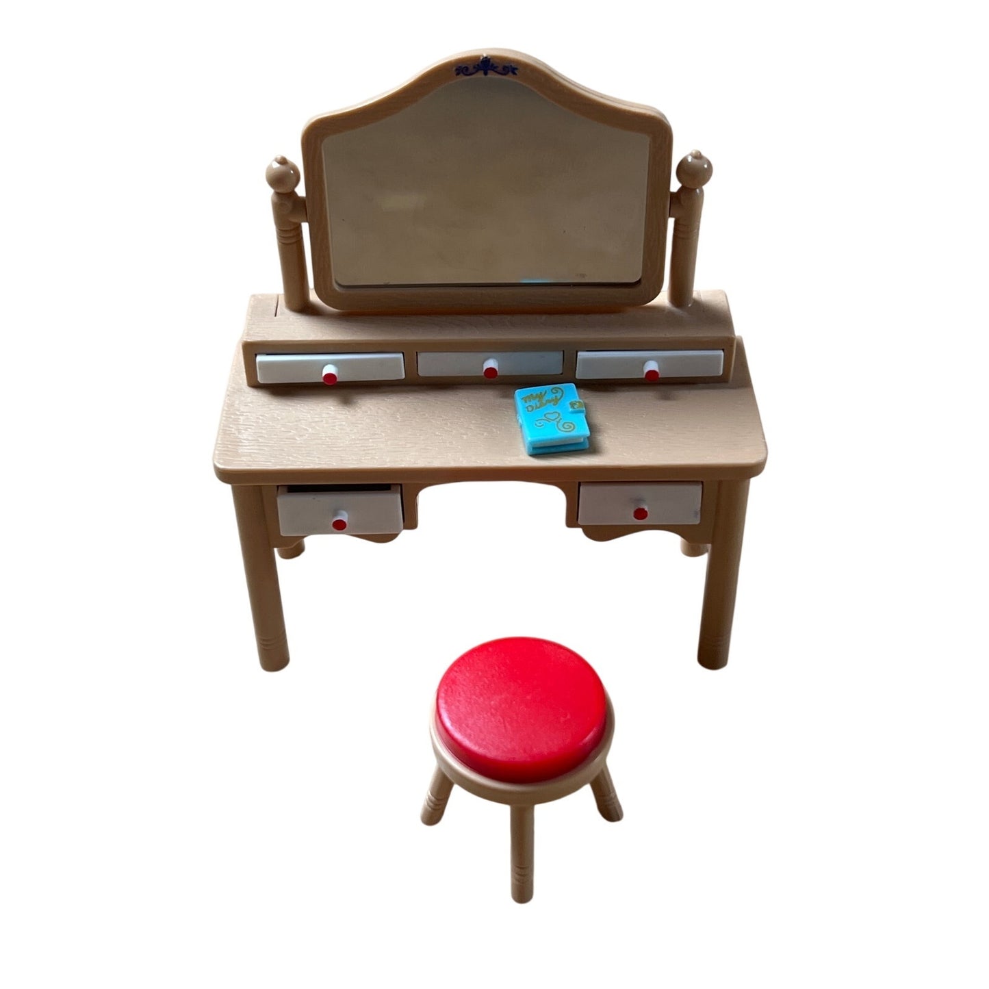Vintage Tomy Dollhouse Furniture Vanity W/Stool Made In Japan