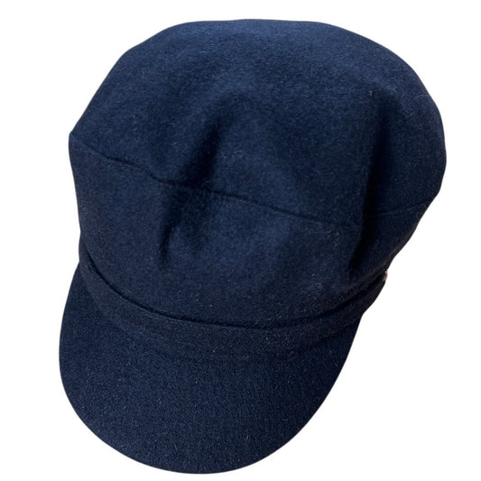 Authentic Greek Fisherman's Cap Black Greek Hat Men's Wool Blend *No Size*