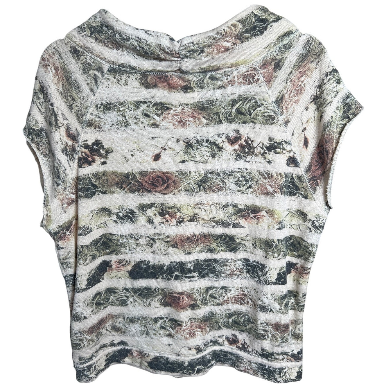 Mudd Large Short Sleeve Top Drawstring Pullover Sweater Stripe