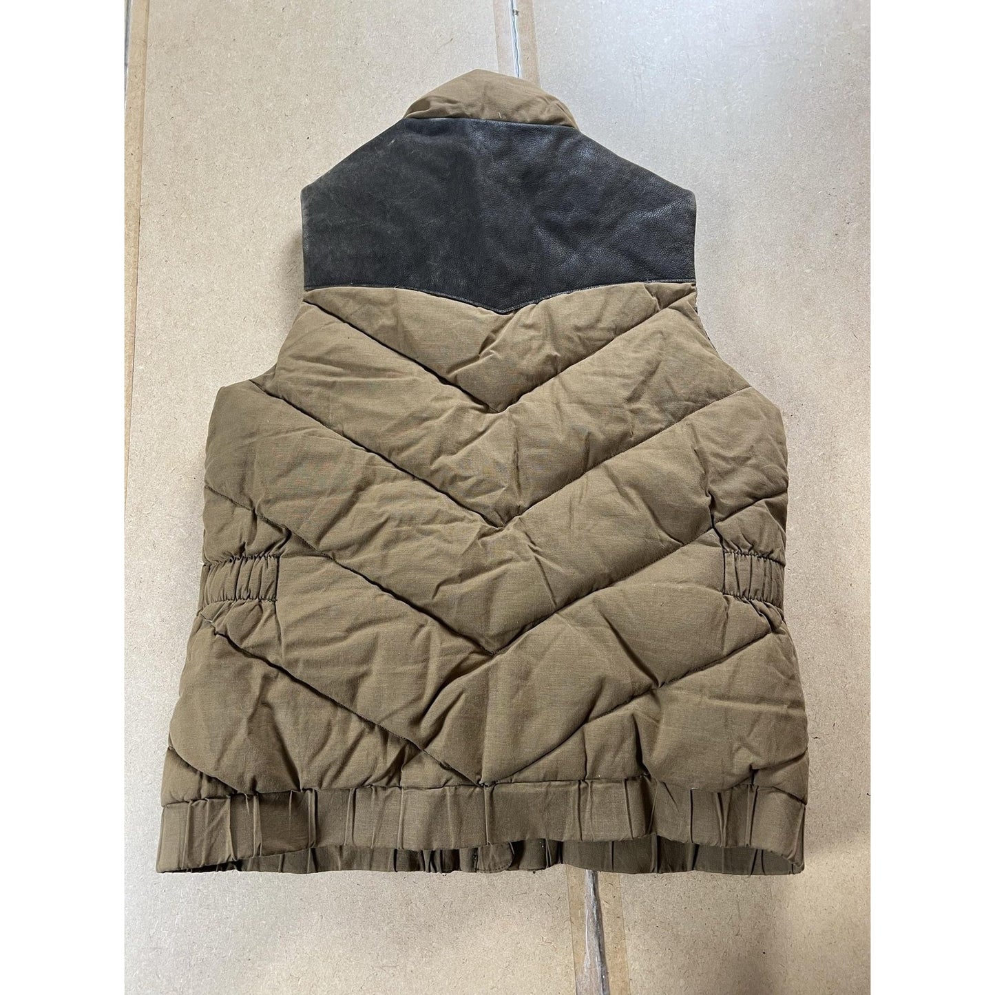 Filson Vest Mens M Brown Puffer Jacket Canvas Down Insulated Quilted Collared