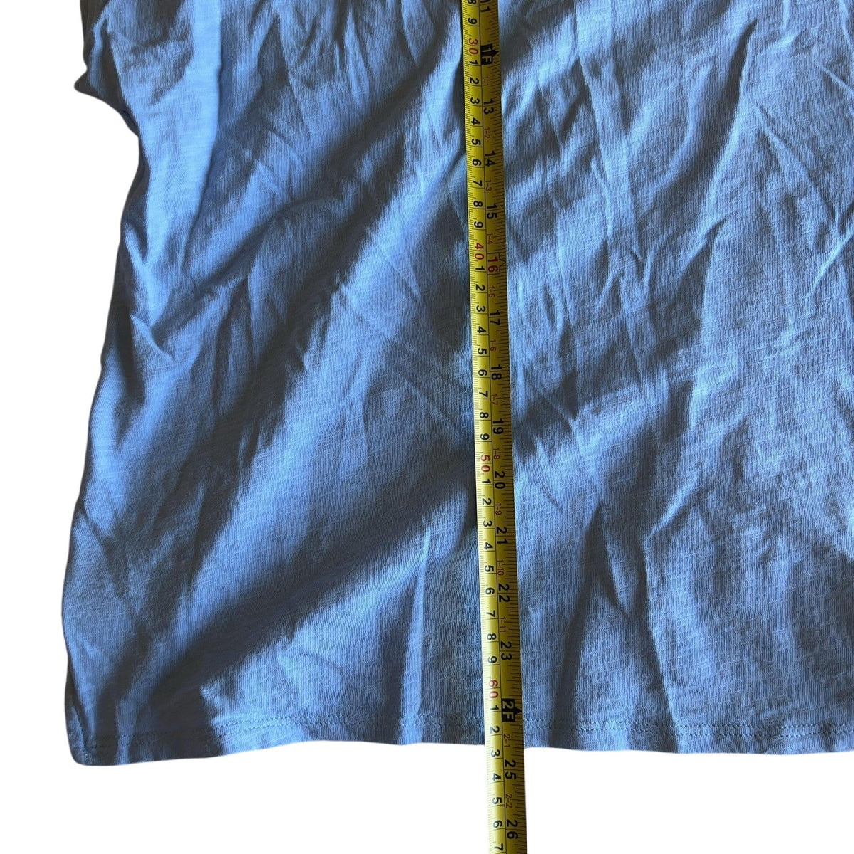 Ulla Popken T-Shirt 24/26 3x Womens Blue Kimono Round Neck Cotton Relaxed