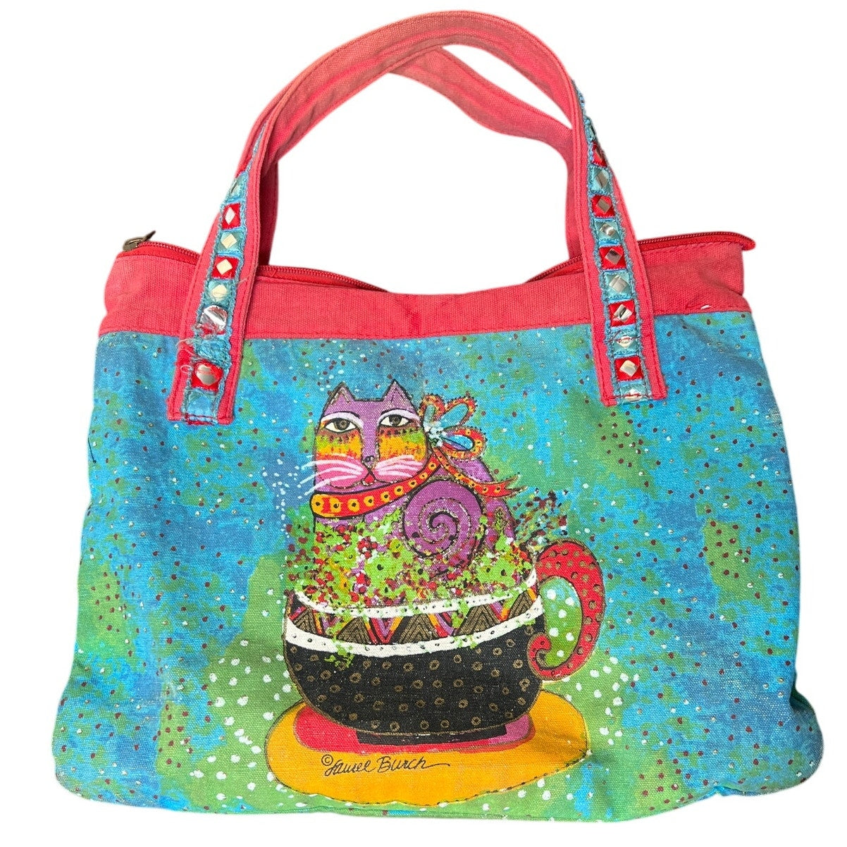 Laurel Burch VIntage Cat Shoulder Bag Graphic Tote