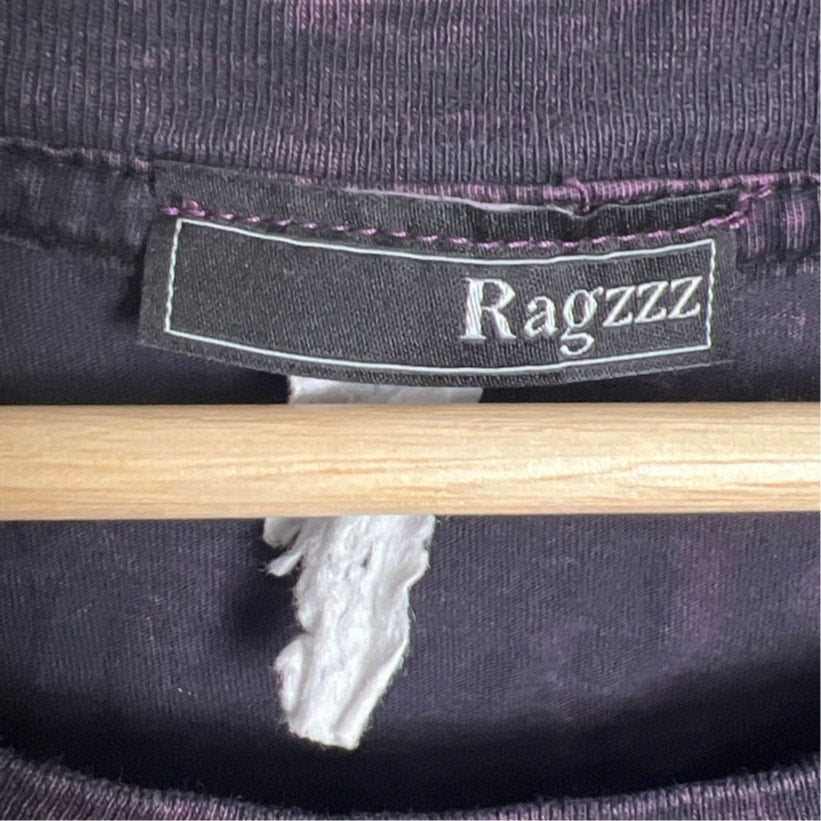 Ragzzz Women Butterfly Grunge Graphic Long Sleeve Purple