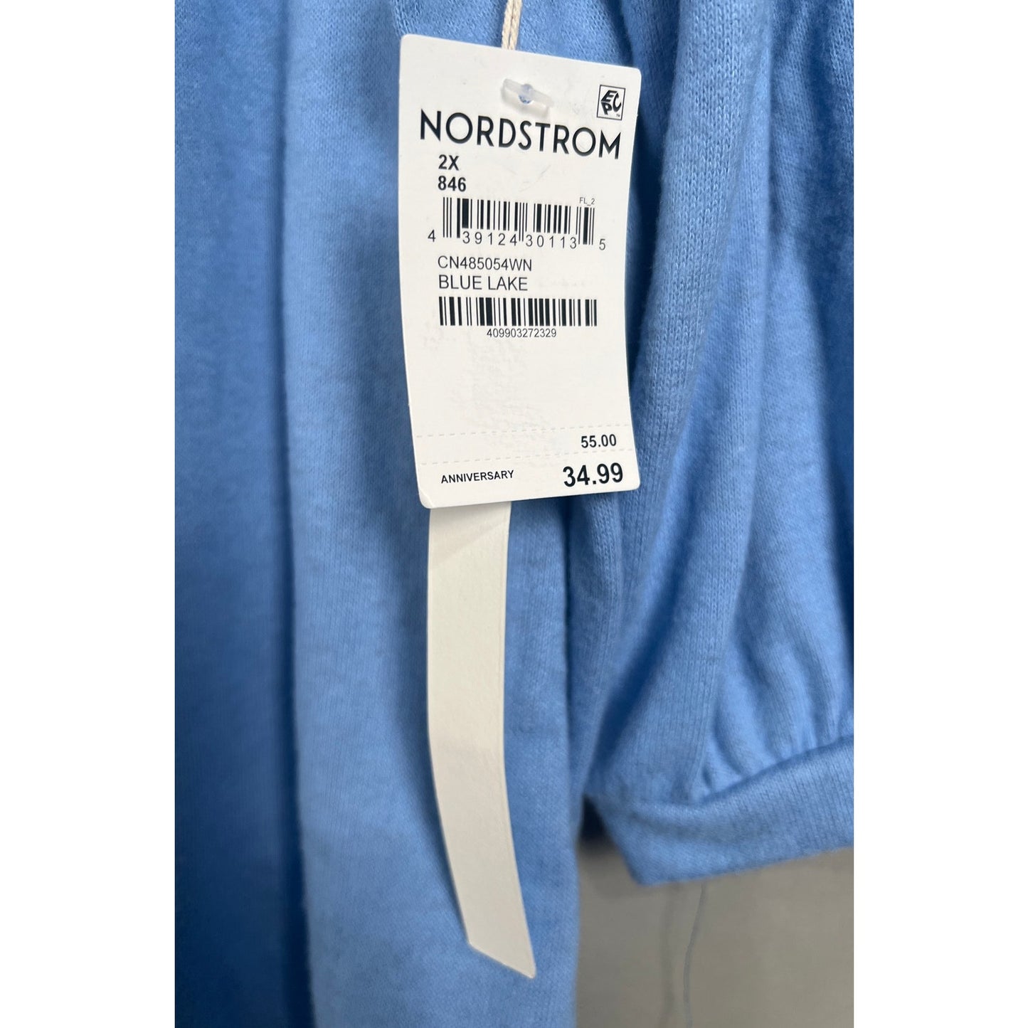 Caslon Nordstrom NWT 2XL Women Top Blue Long Sleeve