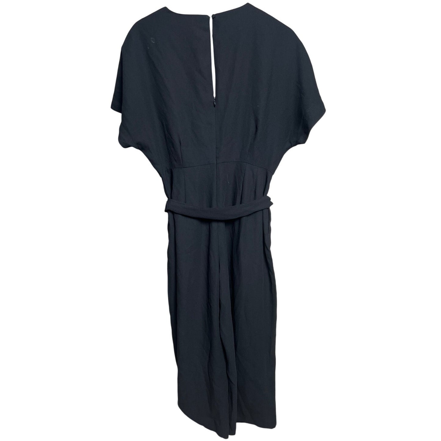 J.P. Boden Long Black Midi Women Dress Size 10P Waist Tie