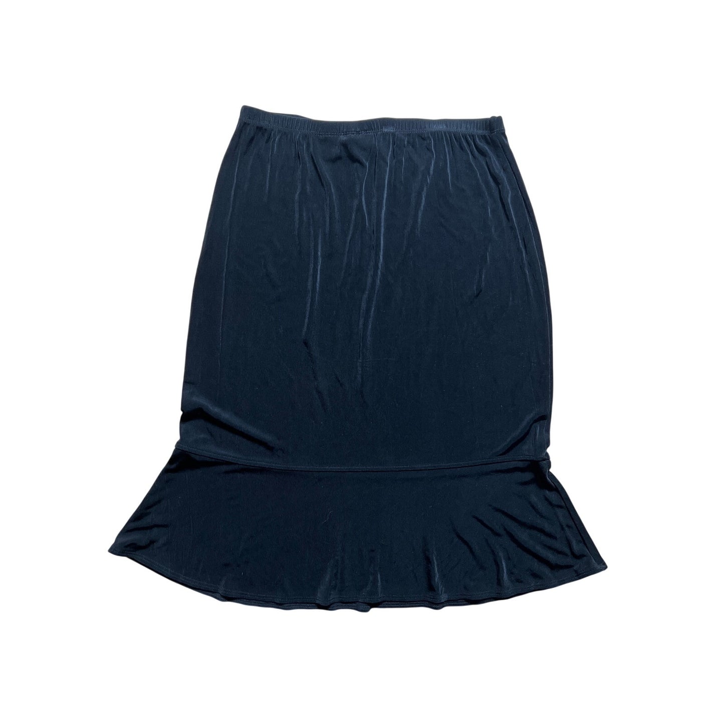 Chico's Travelers Black Women Size 1 Midi Pleaded Skirt