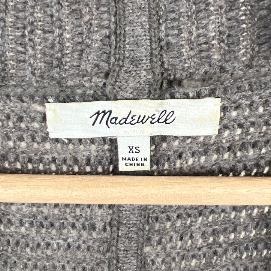 Madewell Knee-Length Gray Cardigan Heavy Warm Knit XS