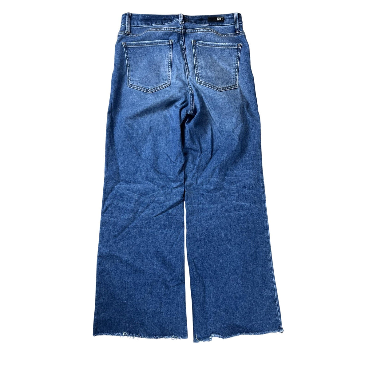 KUT From The Kloth Pants Women's 4L Blue Cropped Denim Stretch Pockets Zip