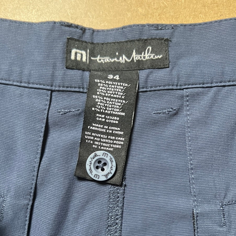 Travis Matthew Navy Blue Shorts Men Golf Stretch Performance Casual Size 34