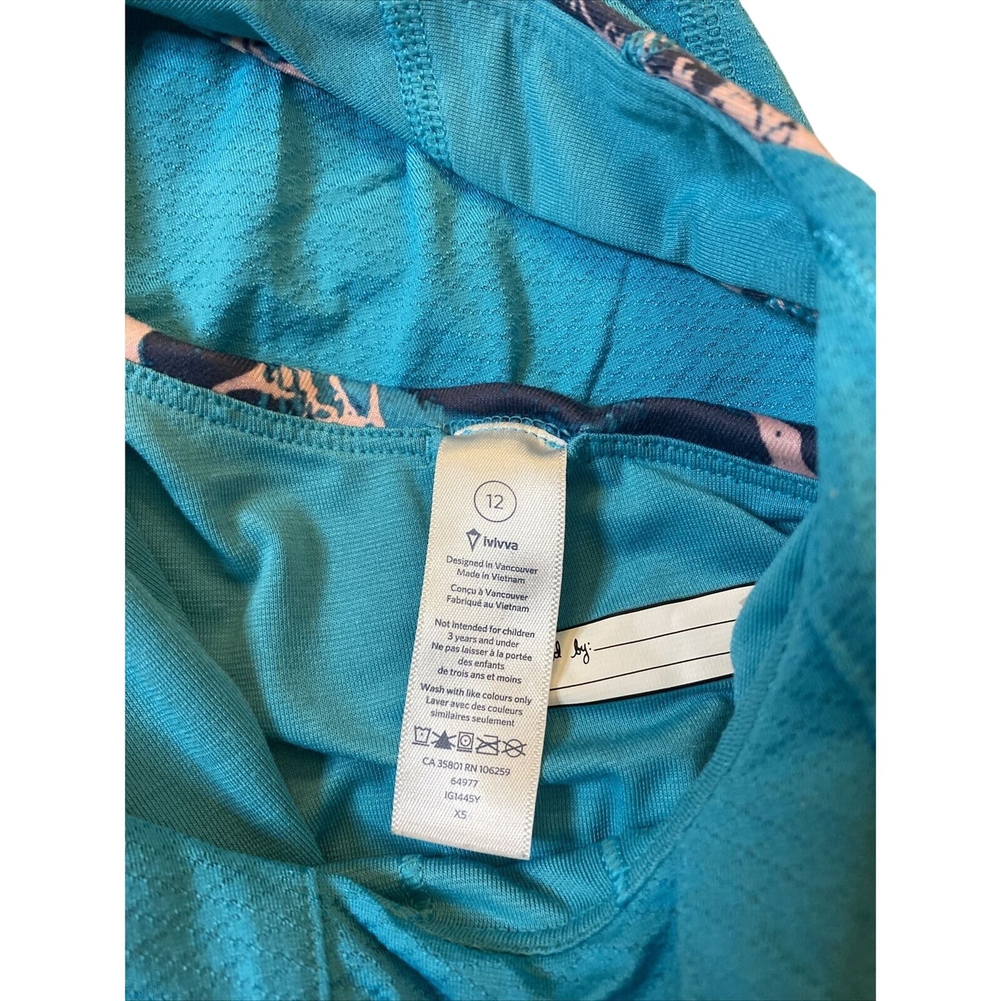 Ivivva by Lululemon Sz 12 Blue Tank Top with built in sports bra Girl's - EUC