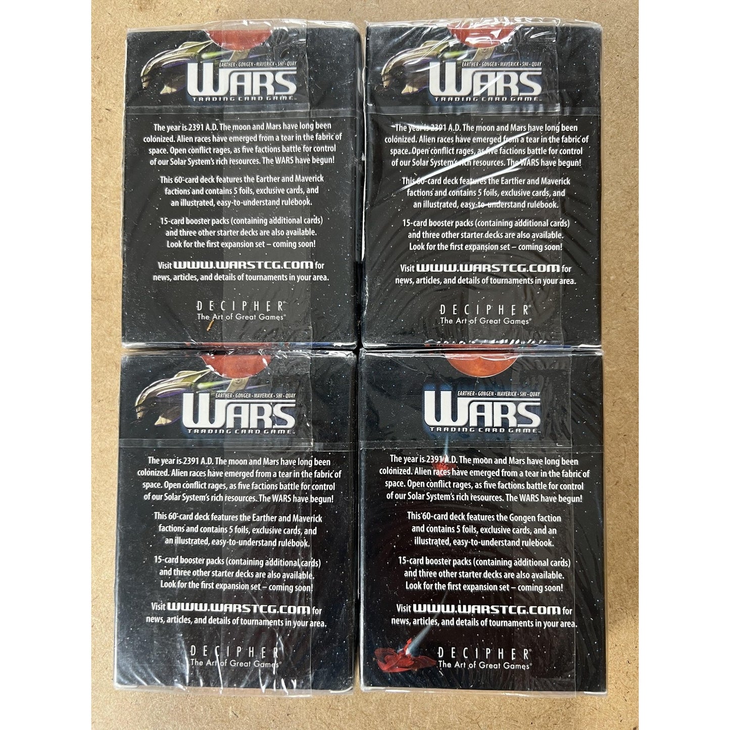 WARS Incursion Starter Deck Lot Of 4 Decipher Trading Card Game 2004 New Sealed