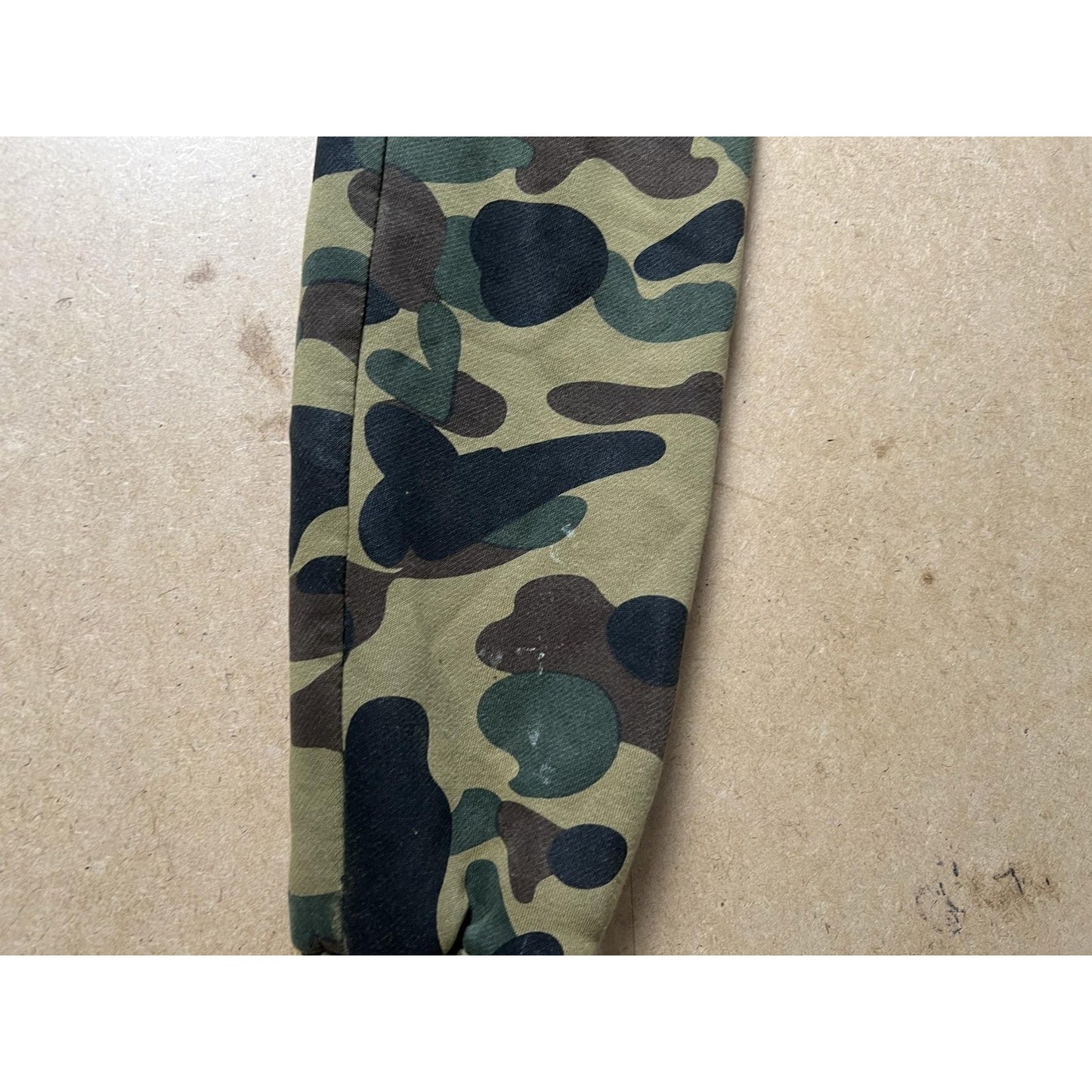 A Bathing Ape Sweater Mens M Green Camo Full Zip Hooded Shark Face Embroidered