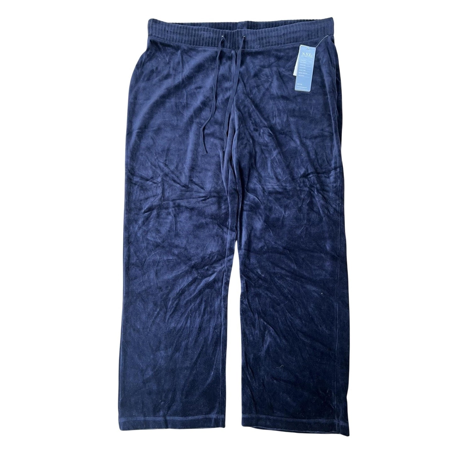 New York Laundry Pants Womens PXL Petite Blue Velvet Sweatpants Drawstring