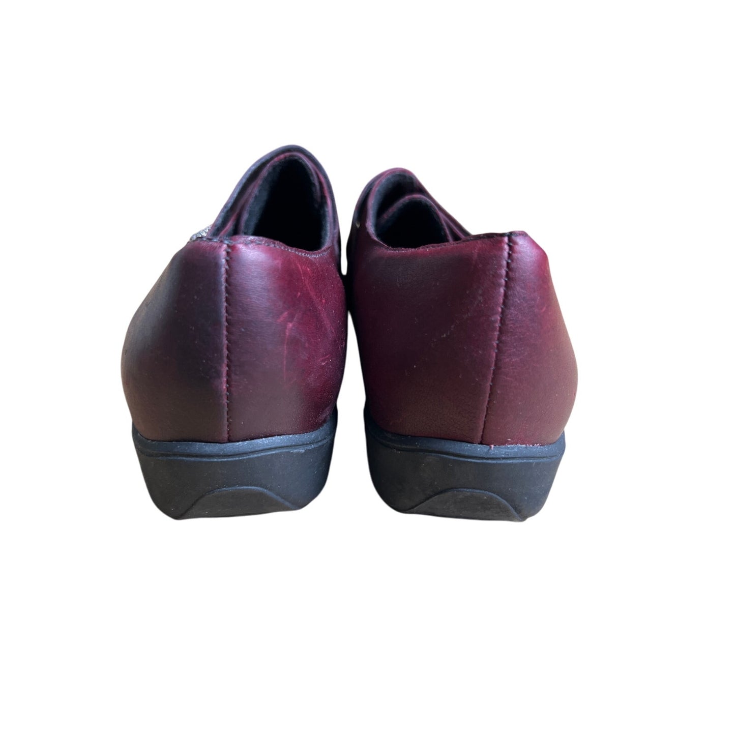 Munro American SZ 7.5W Burgundy Leather Loafer Comfort Walking Shoes