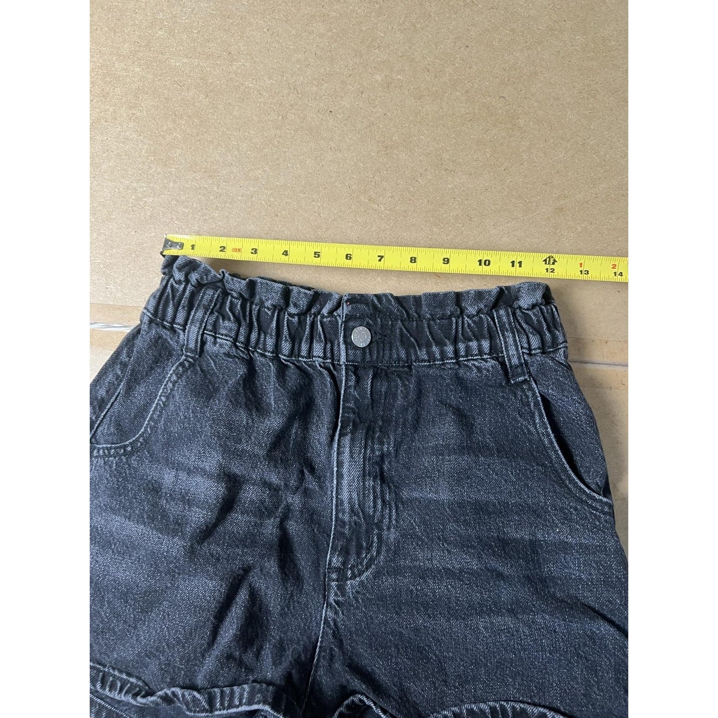 BDG Mom Shorts Womens M Black Denim Pull-On Elastic Waist 5-Pocket Casual