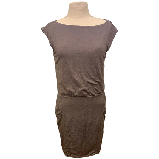 ATHLETA Westwood Micro Stripe Ruched Sleeveless Fitted Waist Dress Size S - EUC