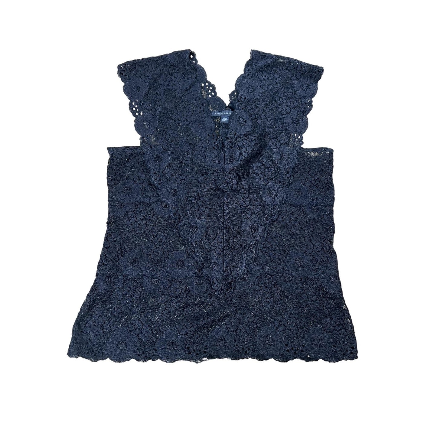 Banana Republic Tank Womens L Black Lace V-Neck Floral Lightweight Camisole