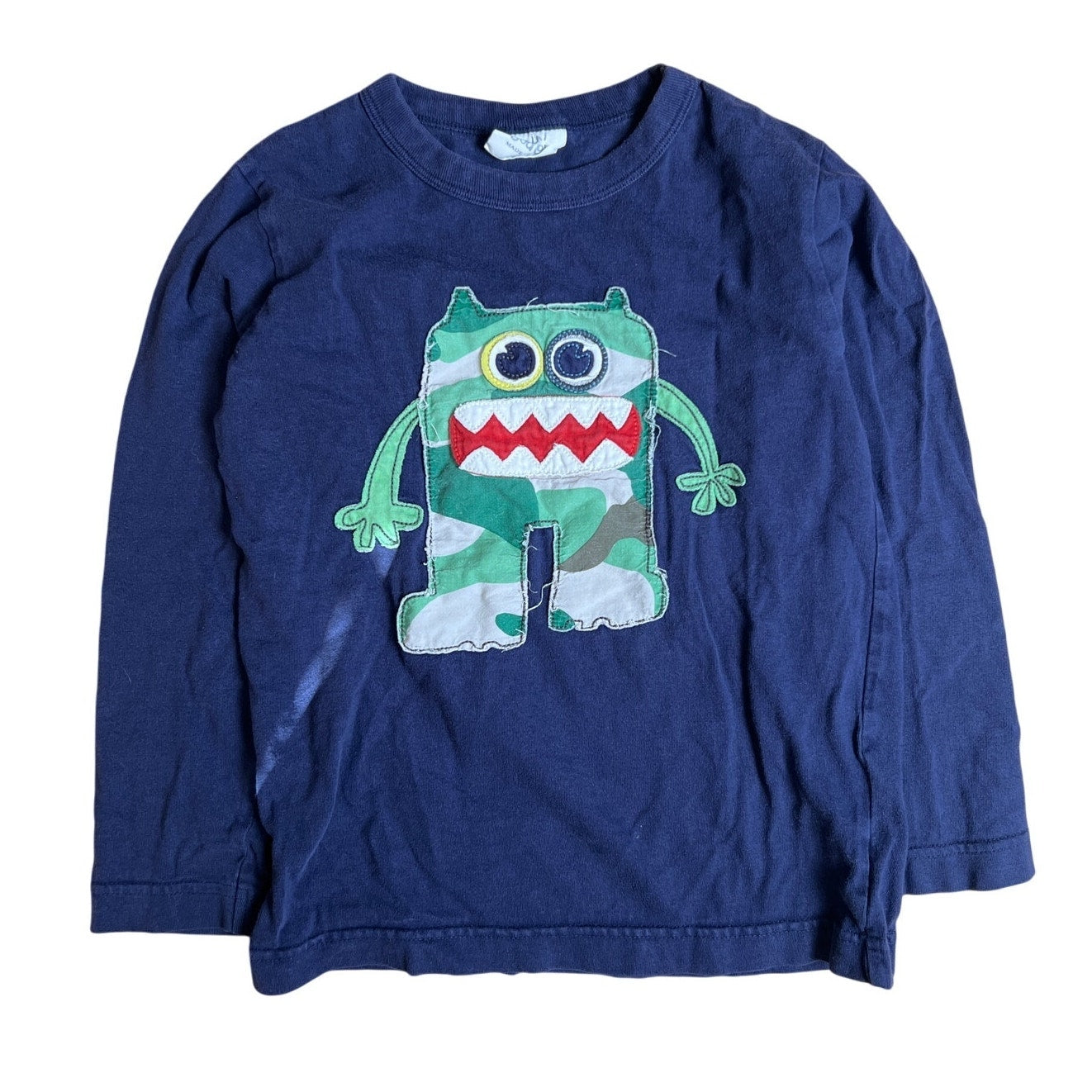 Mini Boden 5-6Y Boy Long Sleeve Monster Graphic Top