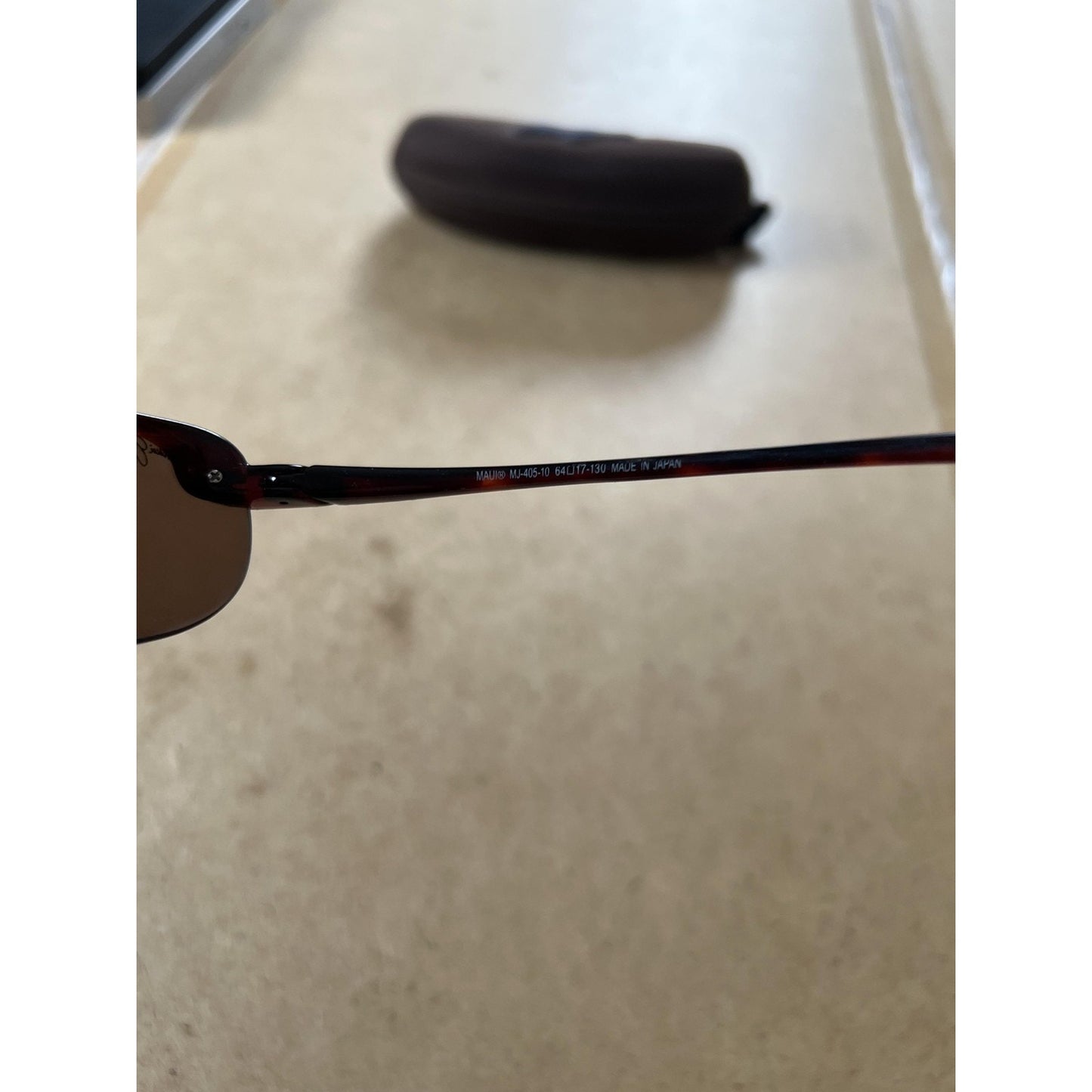 Maui Jim Sunglasses Mens 64-17-130 Brown Wrap Polarized MJ-405-10 Rimless