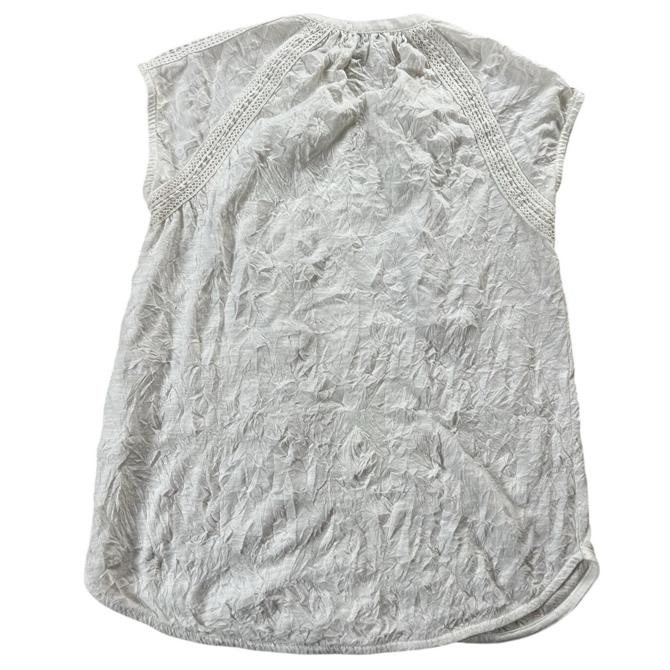 Sundance Tunic Womens XS White Crochet Cap Sleeve Round Neck Lightweight Boho