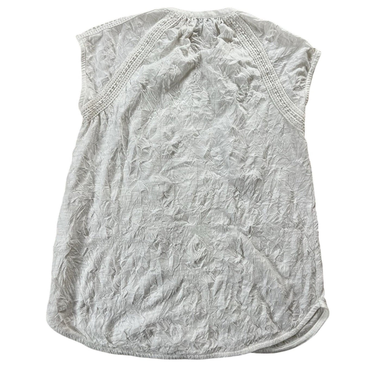 Sundance Tunic Womens XS White Crochet Cap Sleeve Round Neck Lightweight Boho