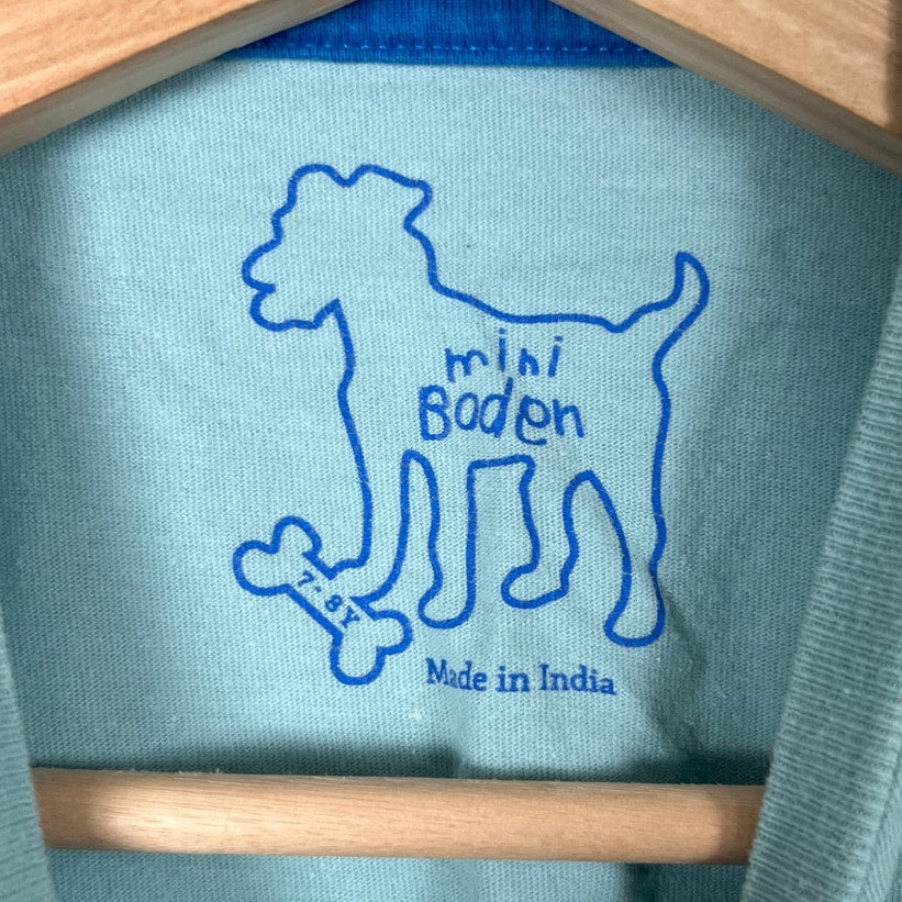 Mini Boden 7-8Y Made In India 100% Cotton Boat Applique Tee