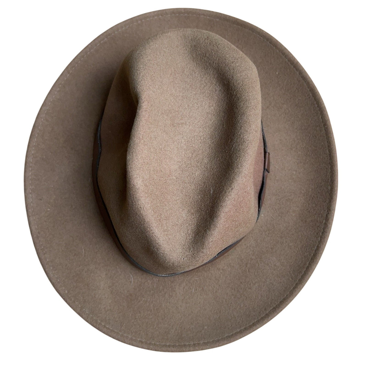 Pendleton Hat Fedora Mens One Size Brown Wool Leather Felt Adjustable Casual