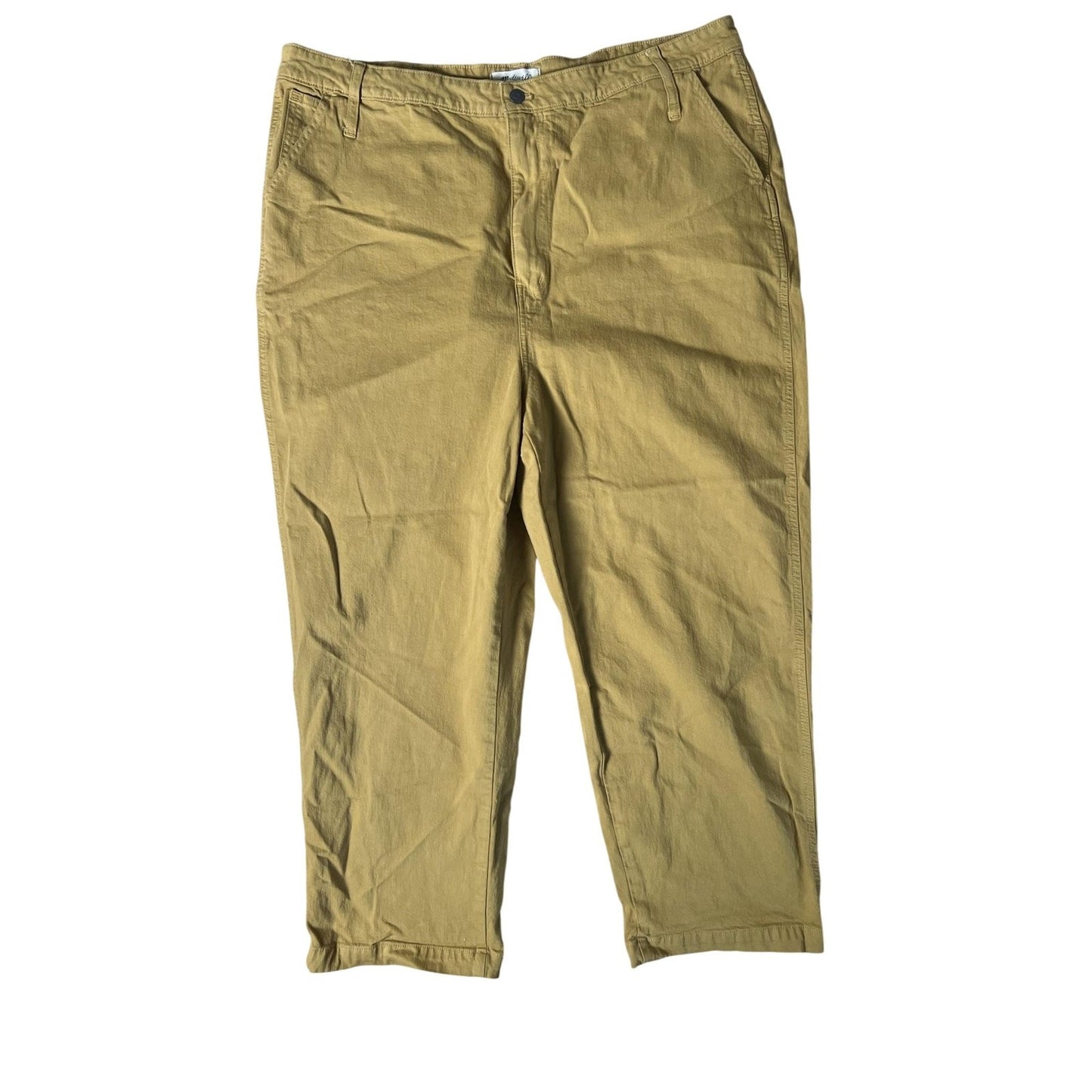 Madewell Pants Womens 36 Yellow Chino Straight Cotton Twill Pockets Stretch