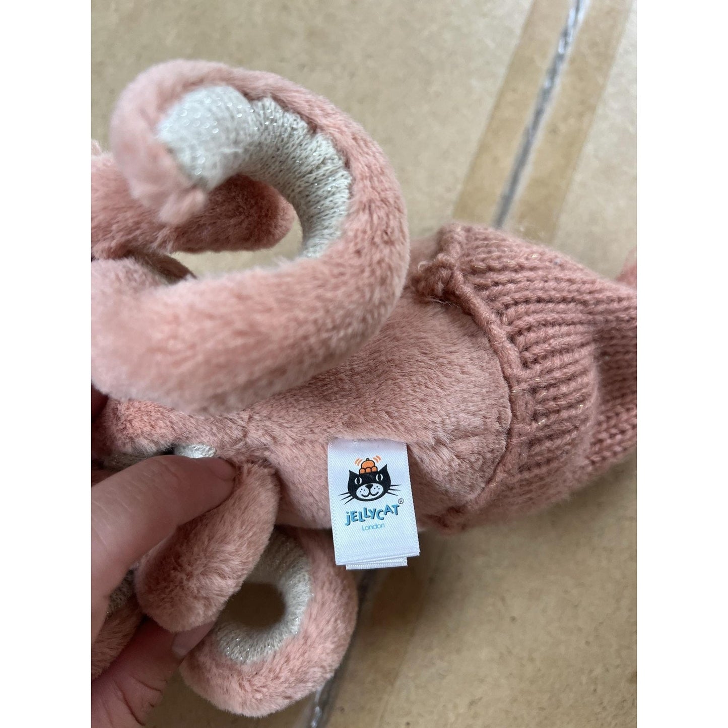 Jellycat Pink Octopus Plush 12 Months & Under Knit Hat Soft Stuffed Baby Toy
